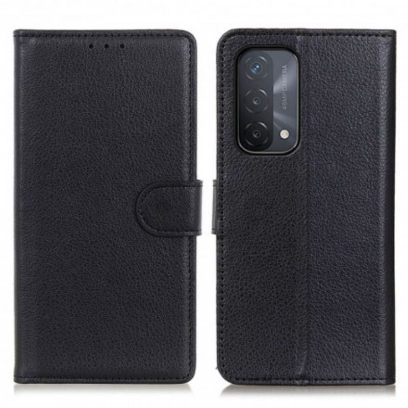 Capa Folio Para Oppo A54 5G / A74 5G Couro Sintético De Lichia