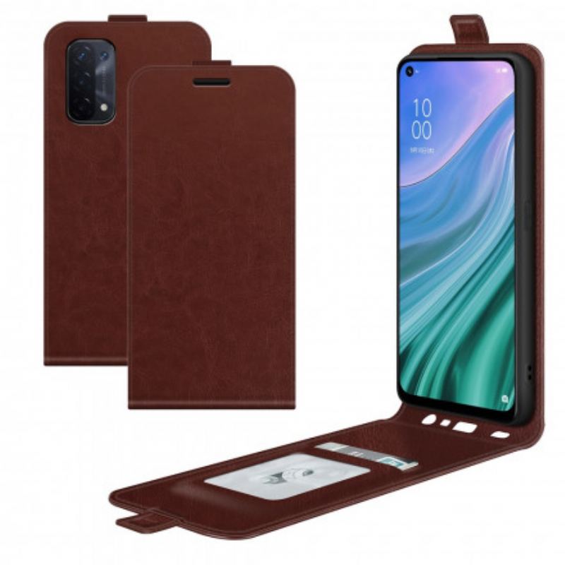 Capa Folio Para Oppo A54 5G / A74 5G Flip Aba Vertical Efeito Couro