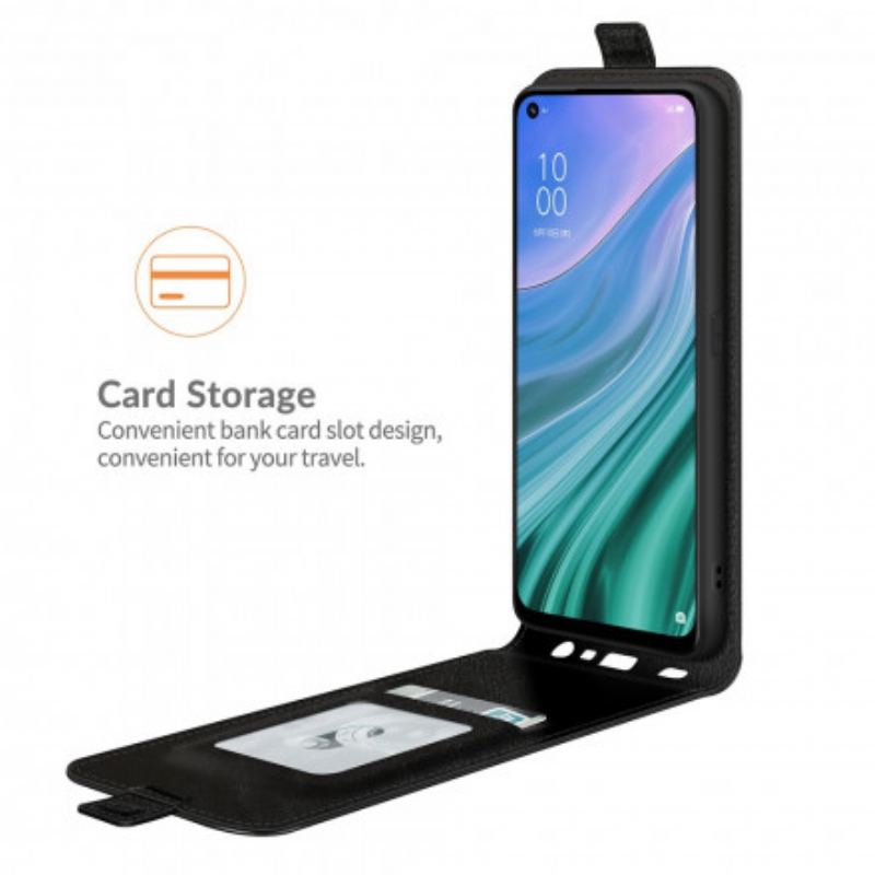 Capa Folio Para Oppo A54 5G / A74 5G Flip Aba Vertical Efeito Couro