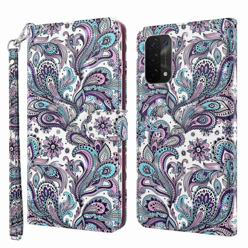 Capa Folio Para Oppo A54 5G / A74 5G Paisley