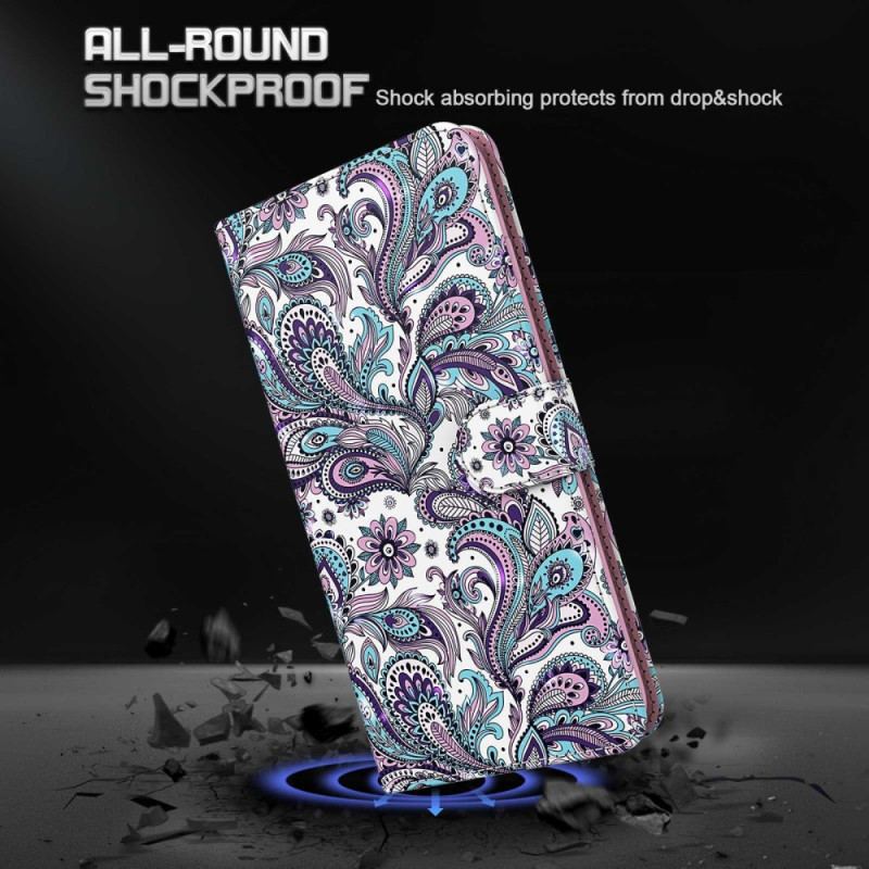 Capa Folio Para Oppo A54 5G / A74 5G Paisley