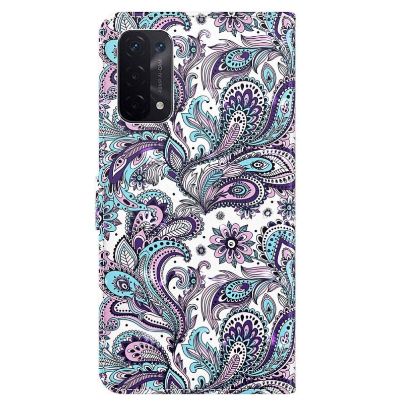 Capa Folio Para Oppo A54 5G / A74 5G Paisley