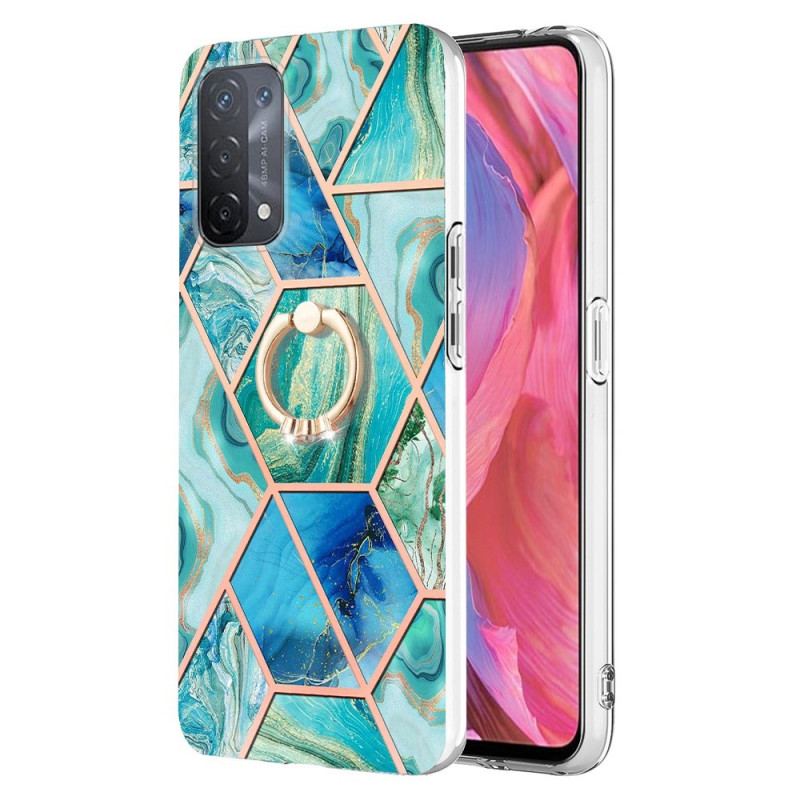 Capa Para Oppo A54 5G / A74 5G Mármore Com Suporte De Anel