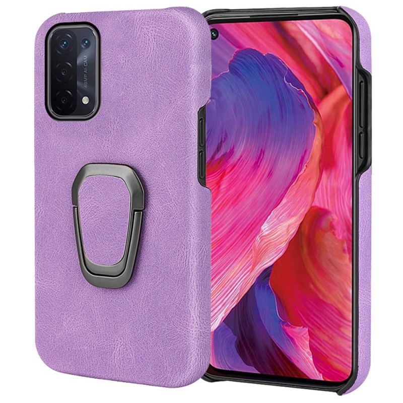 Capa Para Oppo A54 5G / A74 5G Porta-anel Efeito Couro