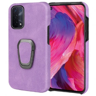 Capa Para Oppo A54 5G / A74 5G Porta-anel Efeito Couro