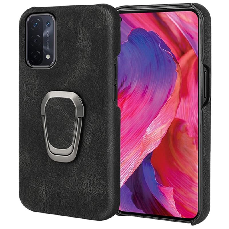 Capa Para Oppo A54 5G / A74 5G Porta-anel Efeito Couro