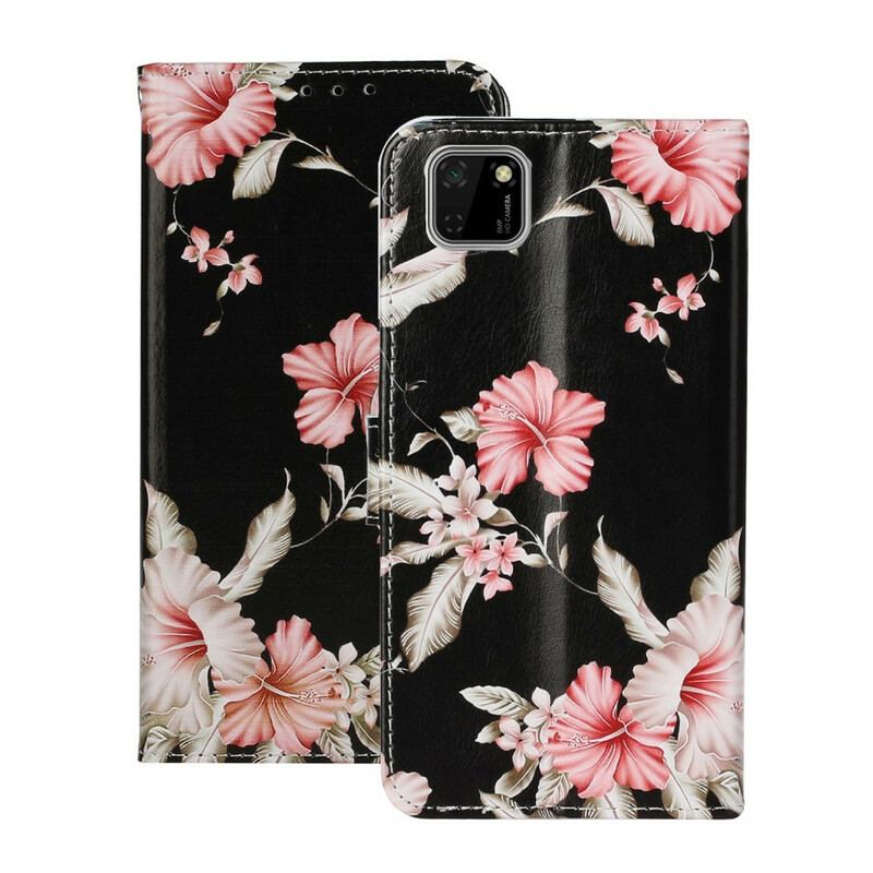 Capa De Couro Para Huawei Y5p Miríade De Flores