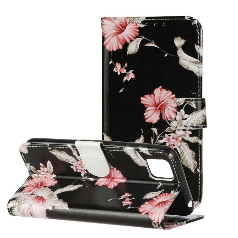 Capa De Couro Para Huawei Y5p Miríade De Flores