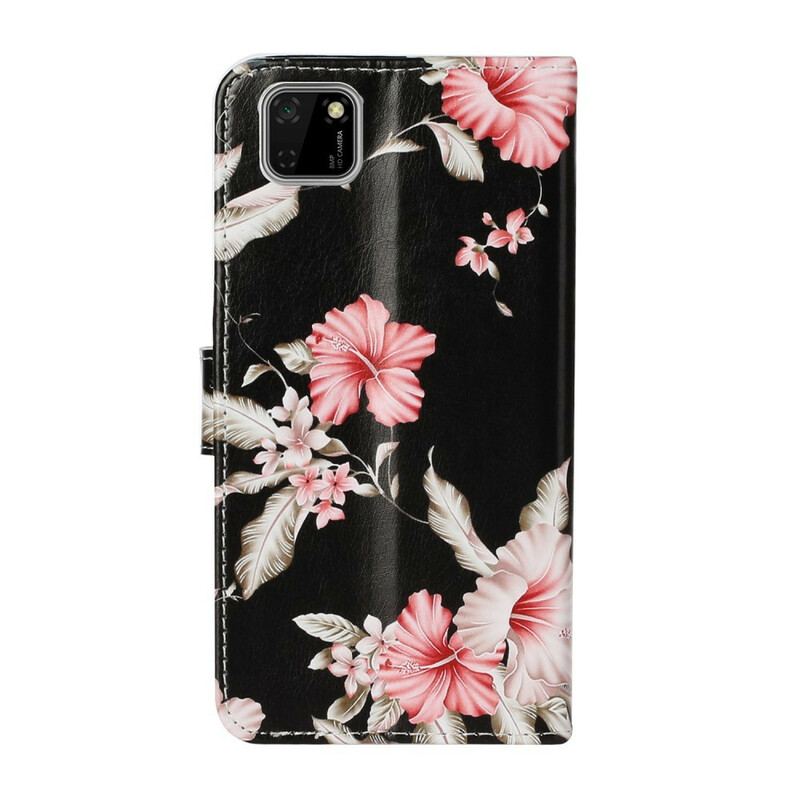 Capa De Couro Para Huawei Y5p Miríade De Flores