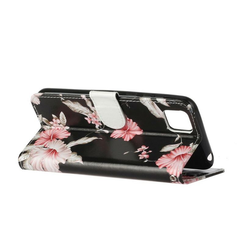 Capa De Couro Para Huawei Y5p Miríade De Flores