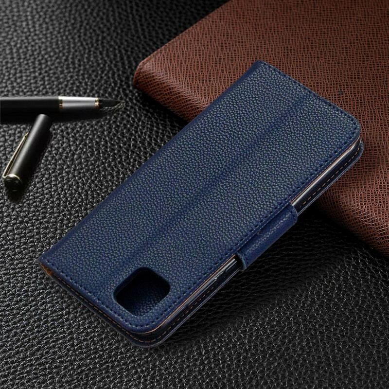 Capa Flip Para Huawei Y5p De Couro Lichia Rabat Oblíqua