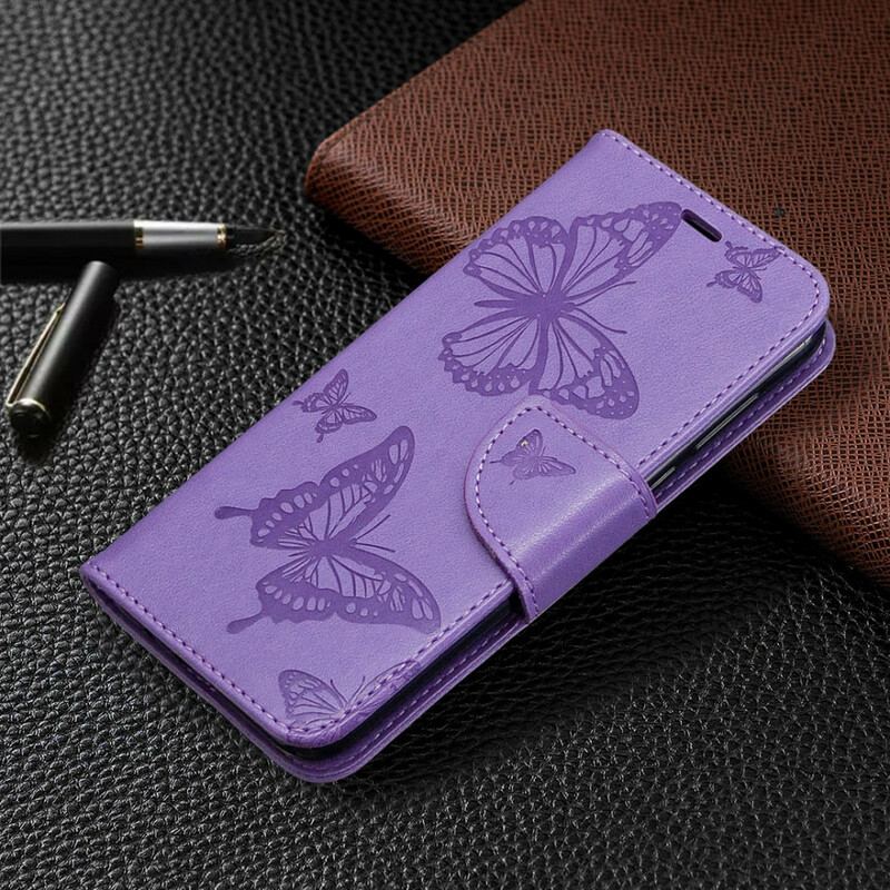 Capa Folio Para Huawei Y5p Flip Borboletas E Aba Oblíqua