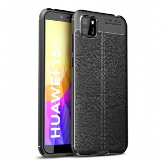 Capa Para Huawei Y5p Linha Dupla Efeito Couro Litchi