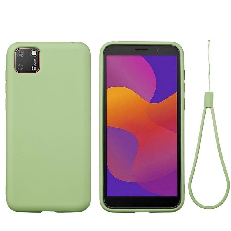 Capa Para Huawei Y5p Silicone Líquido Com Cordão