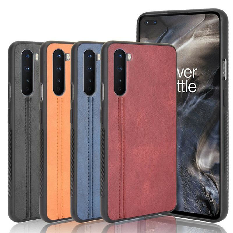 Capa De Celular Para OnePlus Nord Costura De Couro Estilo