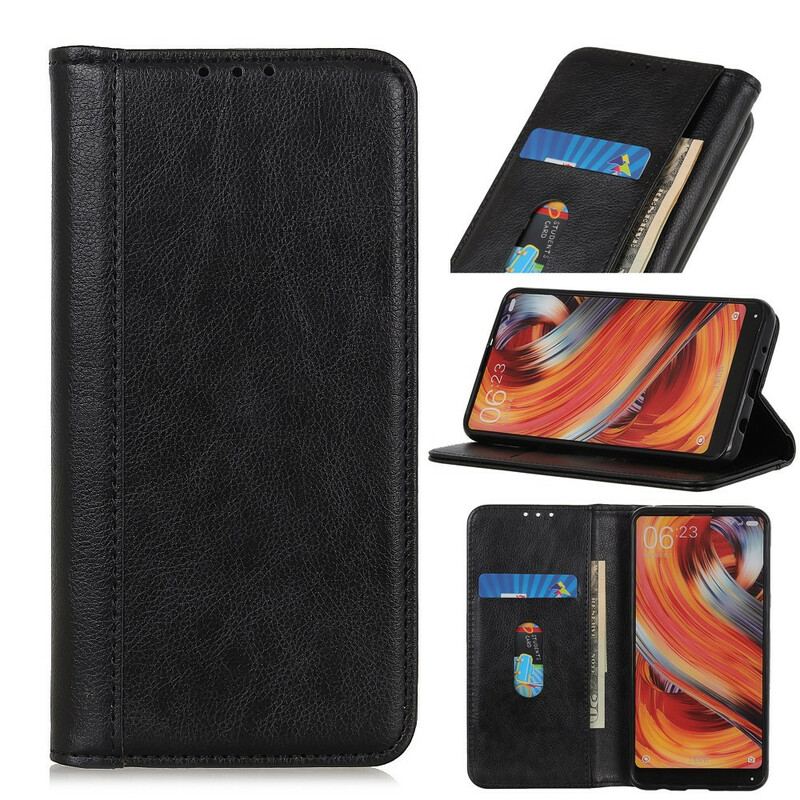 Capa De Celular Para OnePlus Nord Flip Couro Rachado De Lichia