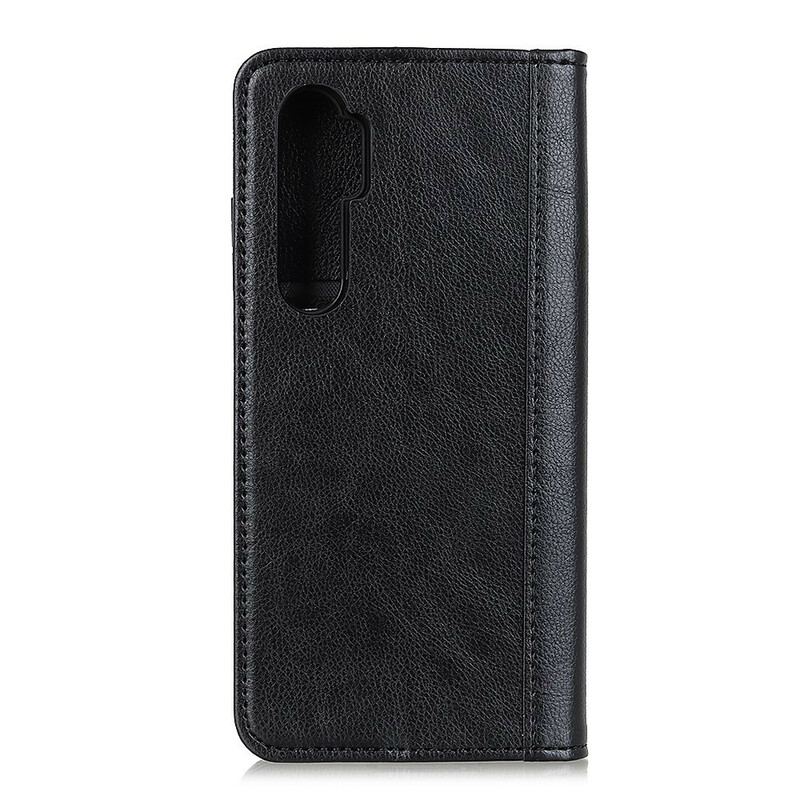 Capa De Celular Para OnePlus Nord Flip Couro Rachado De Lichia