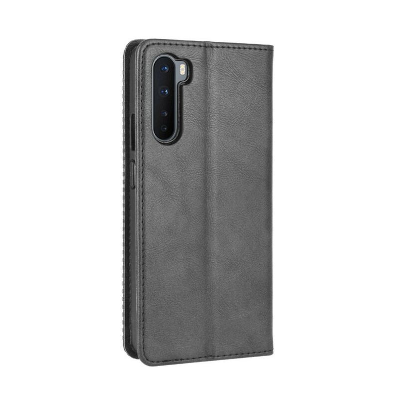 Capa De Celular Para OnePlus Nord Flip Efeito Couro Vintage Estilizado