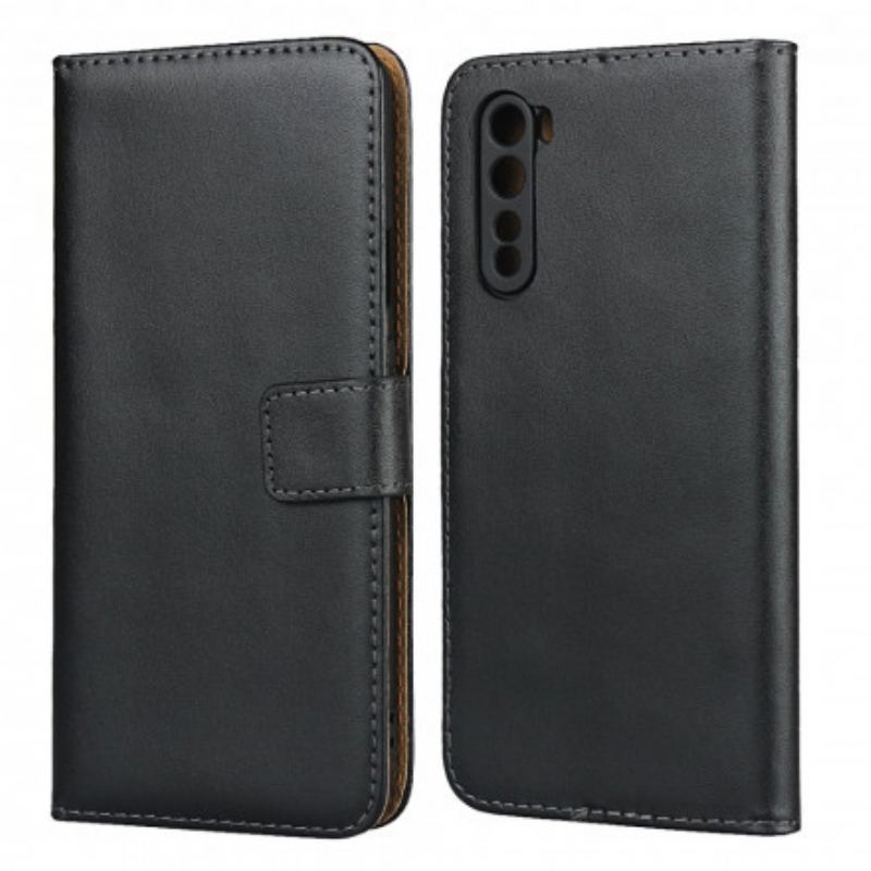 Capa Em Pele Para OnePlus Nord Convite De Couro Genuíno