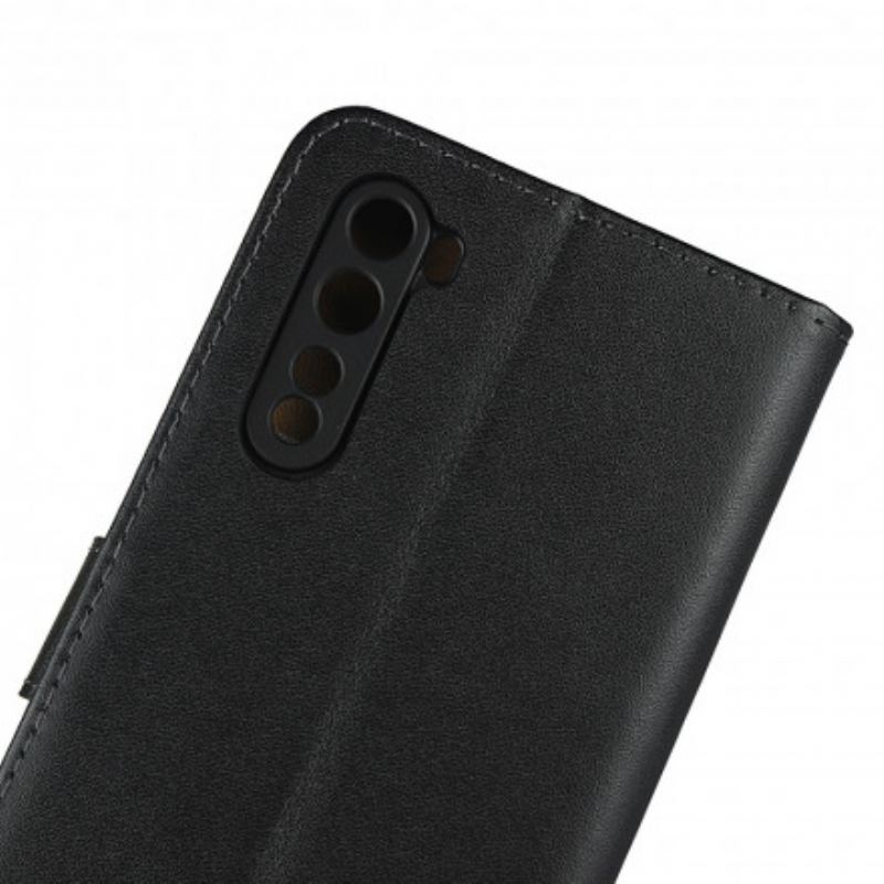 Capa Em Pele Para OnePlus Nord Convite De Couro Genuíno