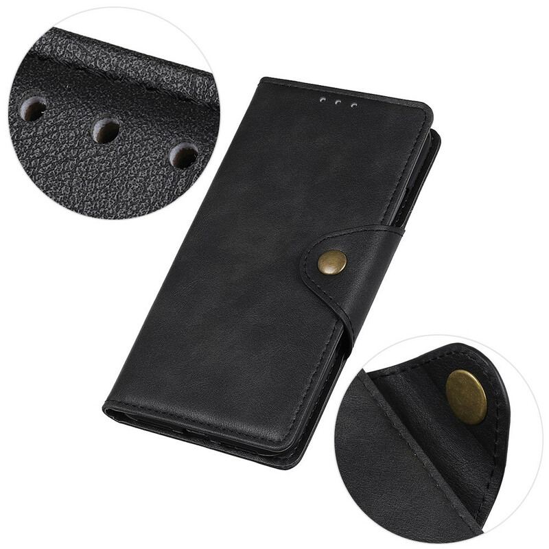 Capa Flip Para OnePlus Nord Botão Decorativo De Couro Sintético