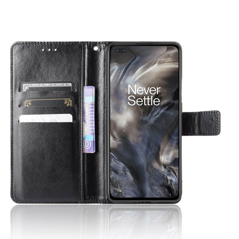 Capa Flip Para OnePlus Nord Couro Falso Chamativo