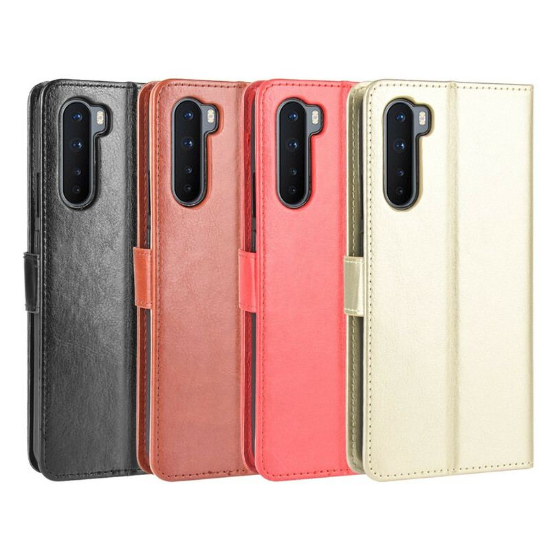 Capa Flip Para OnePlus Nord Couro Falso Chamativo