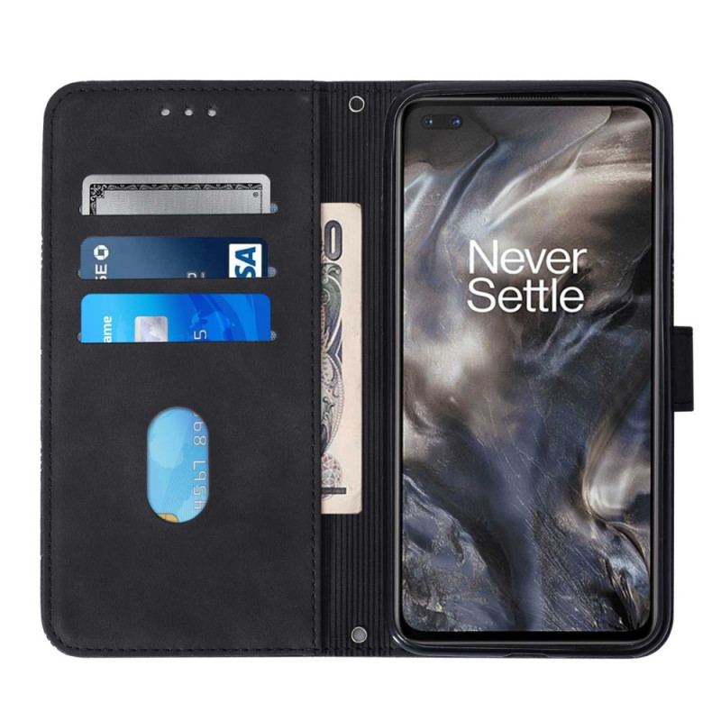 Capa Flip Para OnePlus Nord Efeito Couro Pirâmide