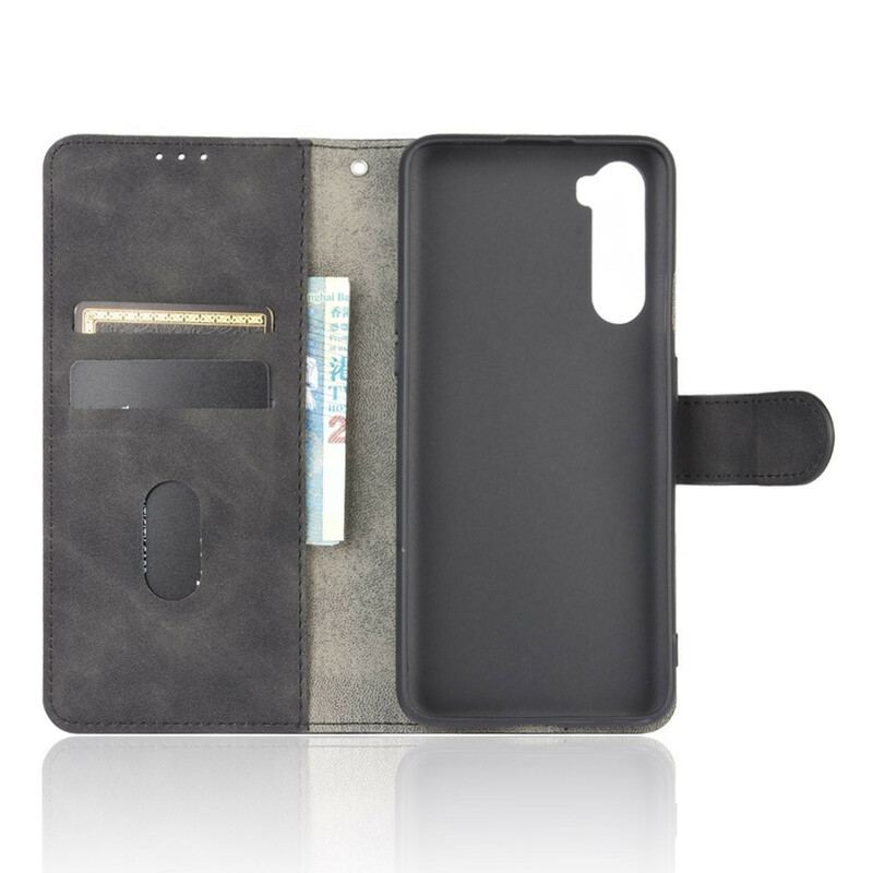 Capa Flip Para OnePlus Nord Efeito De Couro De Toque Suave