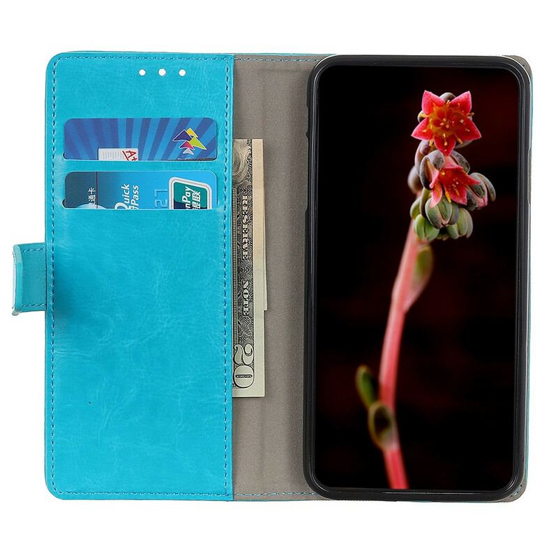 Capa Folio Para OnePlus Nord Efeito Couro Brilhante Simples