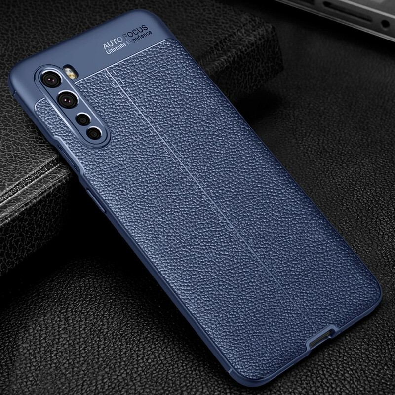 Capa Para OnePlus Nord Linha Dupla Efeito Couro Litchi