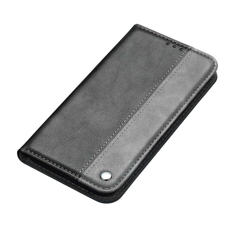 Capa De Celular Para Samsung Galaxy S20 Flip Efeito De Couro De Dois Tons