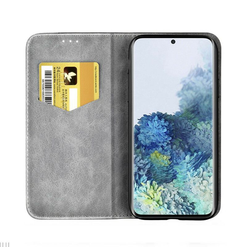 Capa De Celular Para Samsung Galaxy S20 Flip Efeito De Couro De Dois Tons