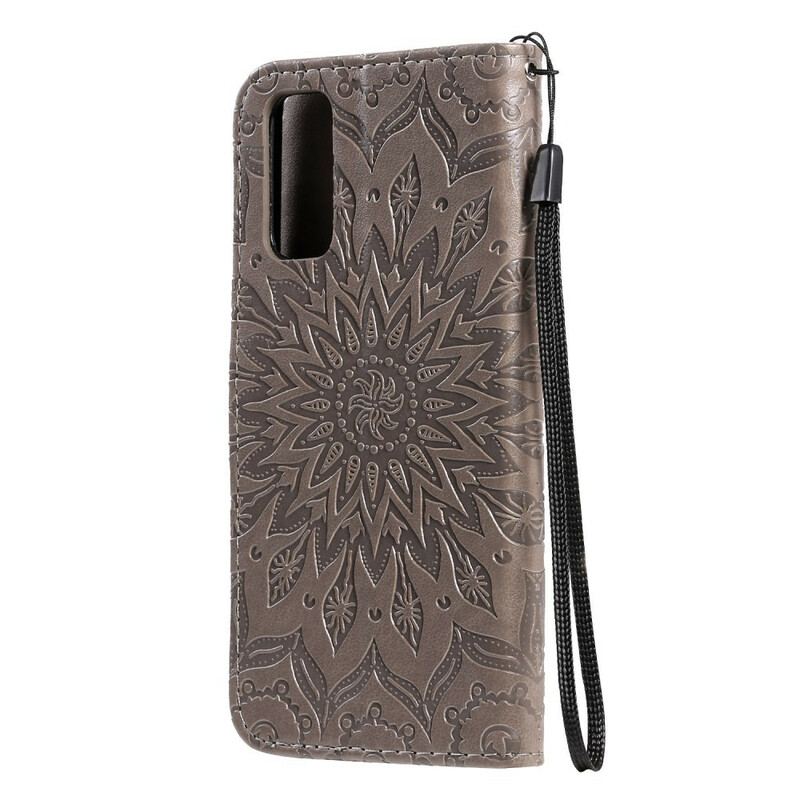 Capa De Couro Para Samsung Galaxy S20 Flor Do Sol