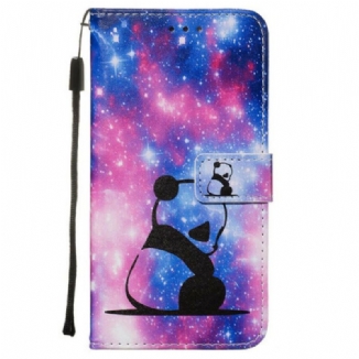 Capa Em Pele Para Samsung Galaxy S20 Galáxia Panda