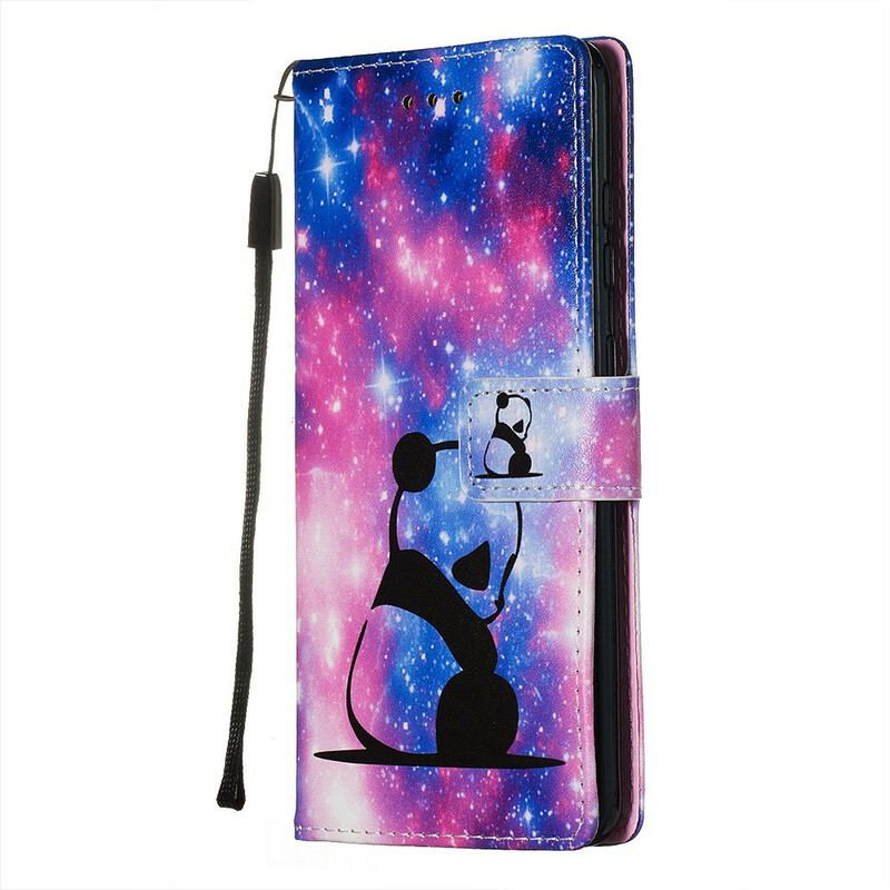 Capa Em Pele Para Samsung Galaxy S20 Galáxia Panda