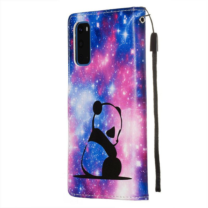 Capa Em Pele Para Samsung Galaxy S20 Galáxia Panda