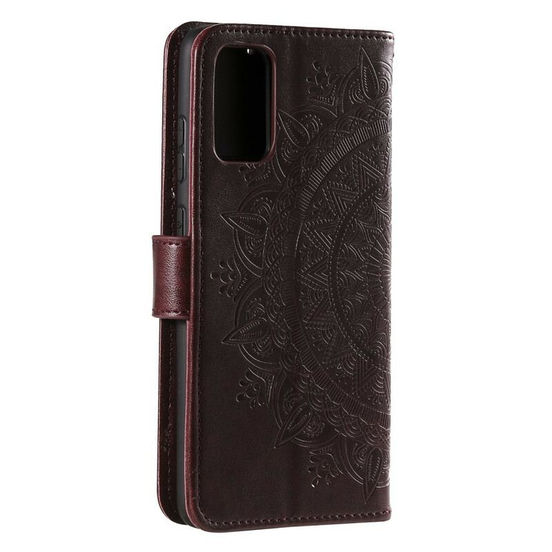 Capa Em Pele Para Samsung Galaxy S20 Mandala Do Sol