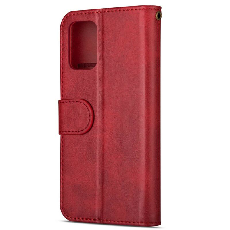 Capa Em Pele Para Samsung Galaxy S20 Porta-moedas Efeito Couro