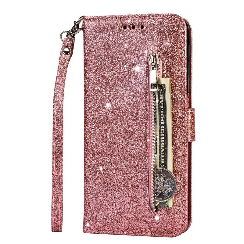 Capa Flip Para Samsung Galaxy S20 Bolsa De Moedas Glitter