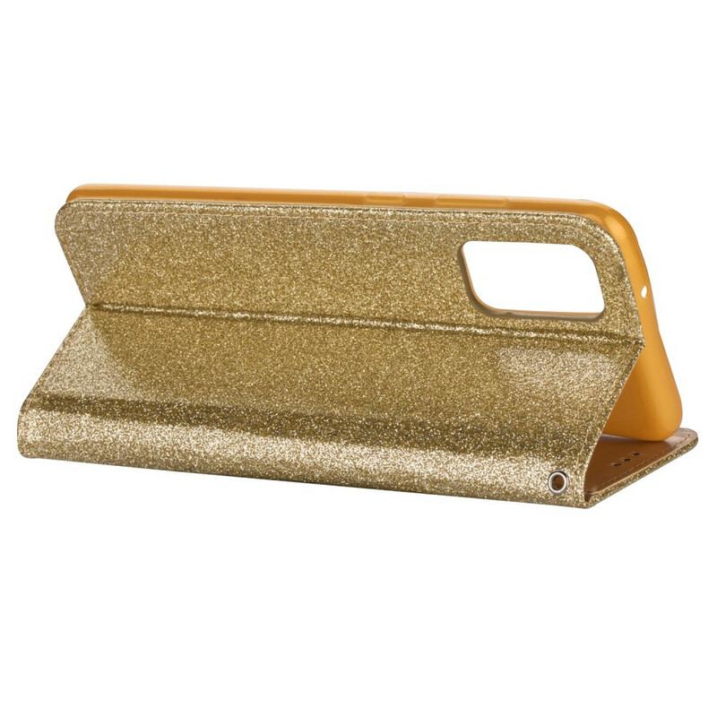 Capa Flip Para Samsung Galaxy S20 Bolsa De Moedas Glitter