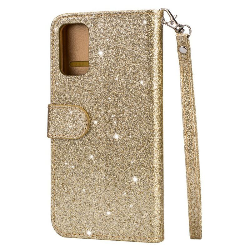 Capa Flip Para Samsung Galaxy S20 Bolsa De Moedas Glitter