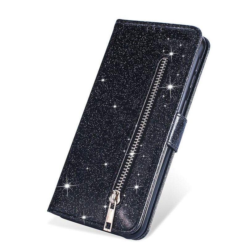 Capa Flip Para Samsung Galaxy S20 Bolsa De Moedas Glitter