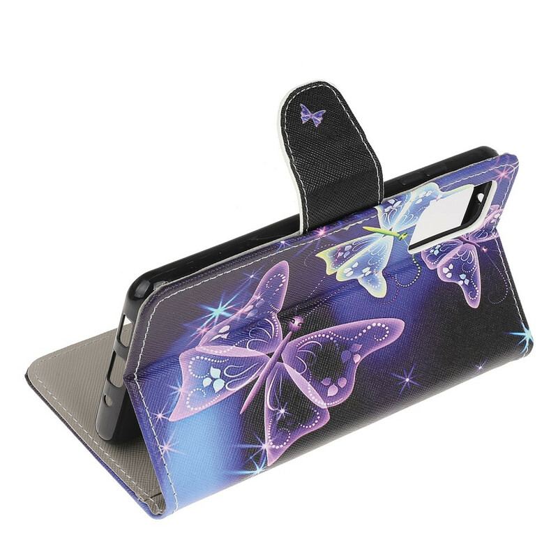 Capa Flip Para Samsung Galaxy S20 Borboleta Real