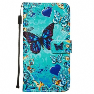 Capa Flip Para Samsung Galaxy S20 Borboletas Douradas