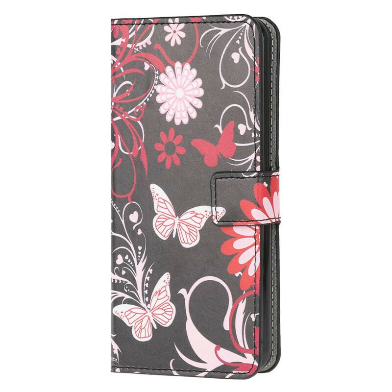 Capa Flip Para Samsung Galaxy S20 Borboletas E Flores