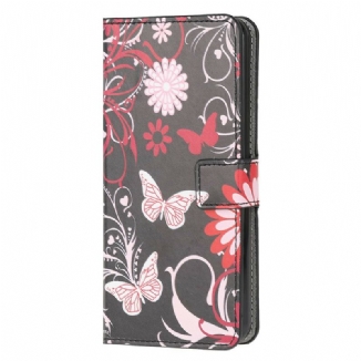 Capa Flip Para Samsung Galaxy S20 Borboletas E Flores