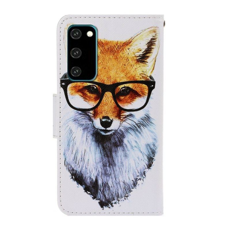 Capa Flip Para Samsung Galaxy S20 De Cordão Brainy Fox Com Alça