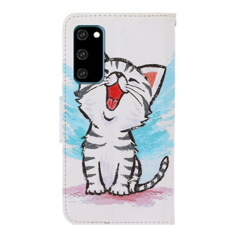 Capa Flip Para Samsung Galaxy S20 De Cordão Gatinho Cor Strappy