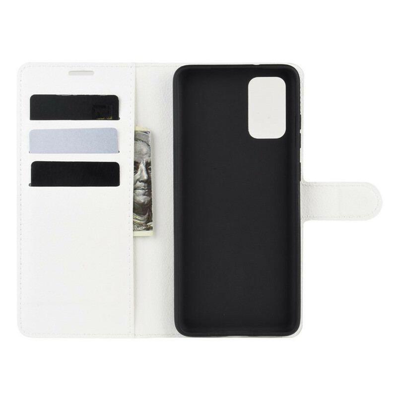 Capa Flip Para Samsung Galaxy S20 Couro Sintético De Lichia Clássico